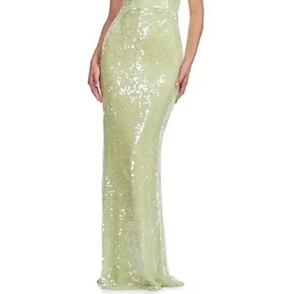 Dress The Population Celery Juice Green Giovanna Sequin Gown